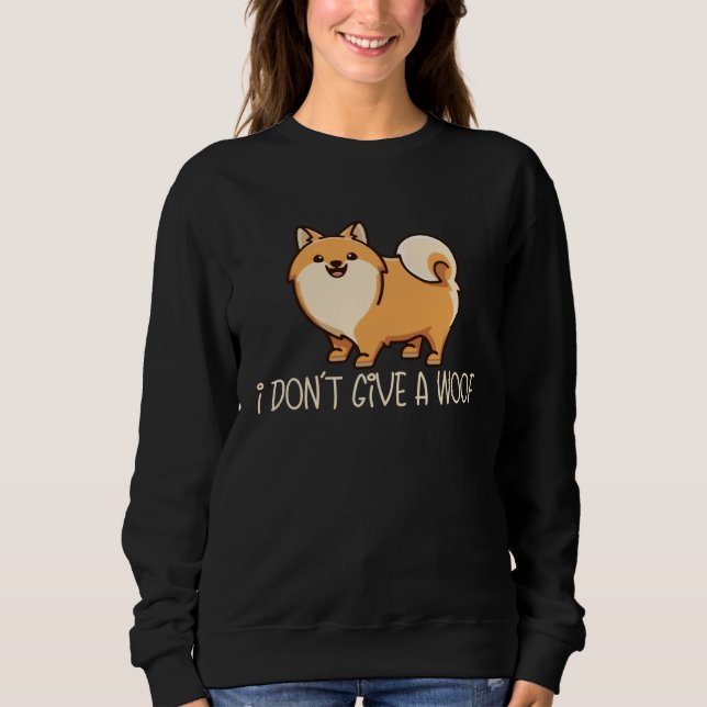 Camiseta I Don t Give A Woof  Dog  Dog Mom Dad Pomeranian (Frente)