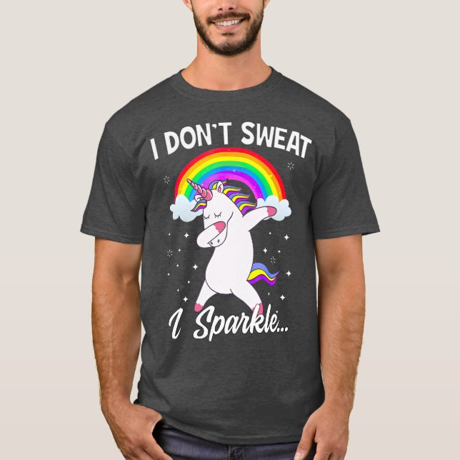 Camiseta I Dont Sweat I Sparkle Unicorn Women  Christmas (Frente)