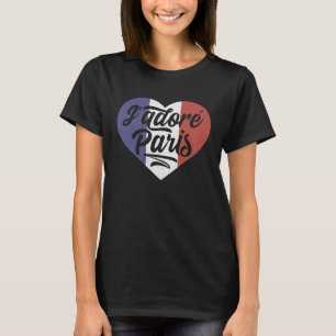 Camiseta I dore Paris City Country France Flag Heart French