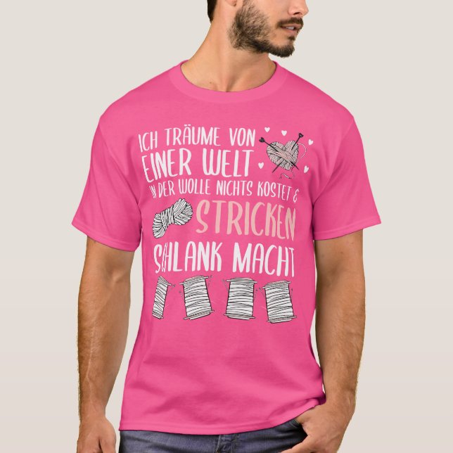 Camiseta I Dream Of A World In Knitting Slim (Frente)