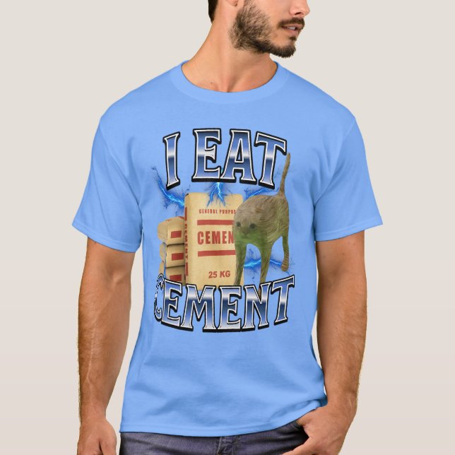 Camiseta I eat Cement Cursed cat Funny oddly Specific Meme  (Frente)