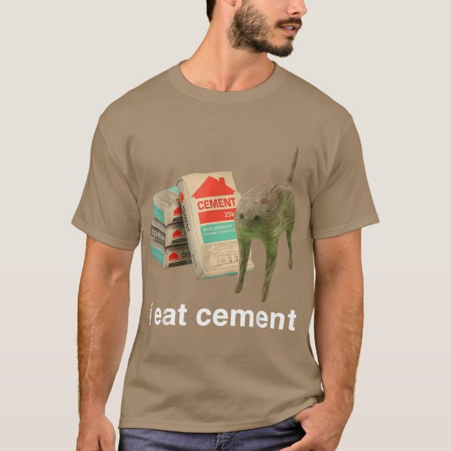 Camiseta I Eat Cement Cursed Cat Funny Oddly Specific Meme  (Frente)
