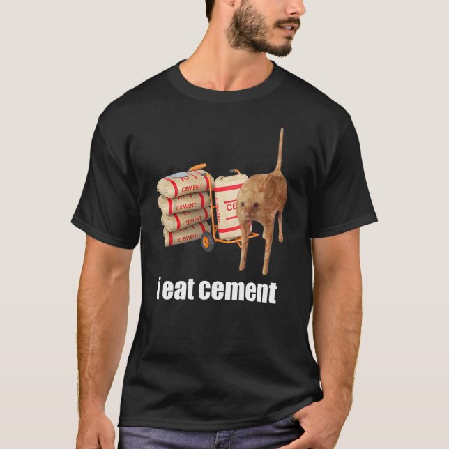 Camiseta I Eat Cement Cursed Cat Funny Oddly Specific Weird (Frente)