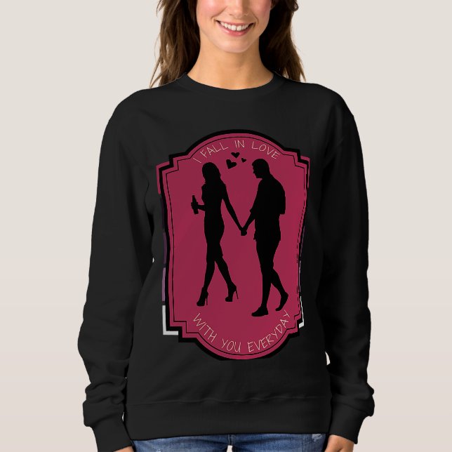 Camiseta I Fall In Love With You Everyday Silhouetted Coupl (Frente)