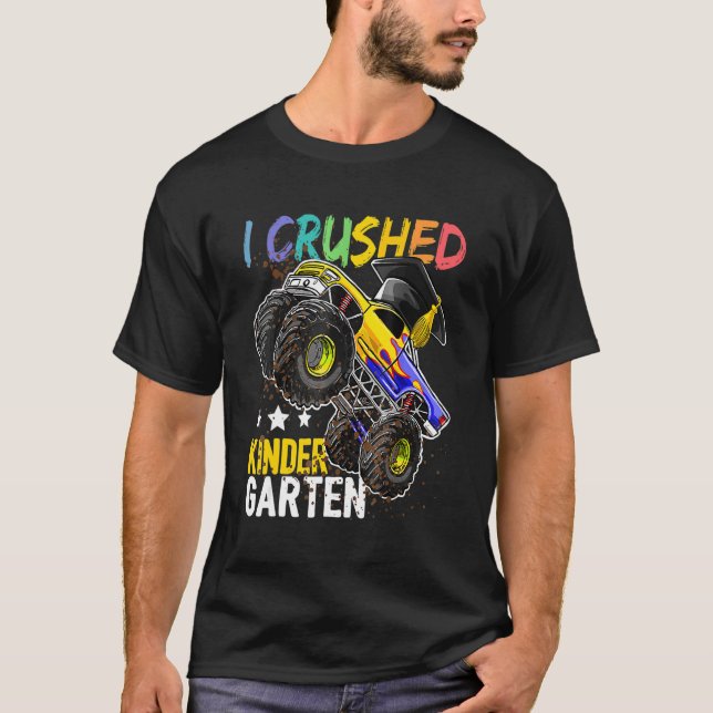 Camiseta I Formatação B de caminhões do Monstro do Jardim d (Frente)