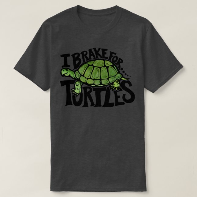 Camiseta I freio para tartarugas3 (Frente do Design)