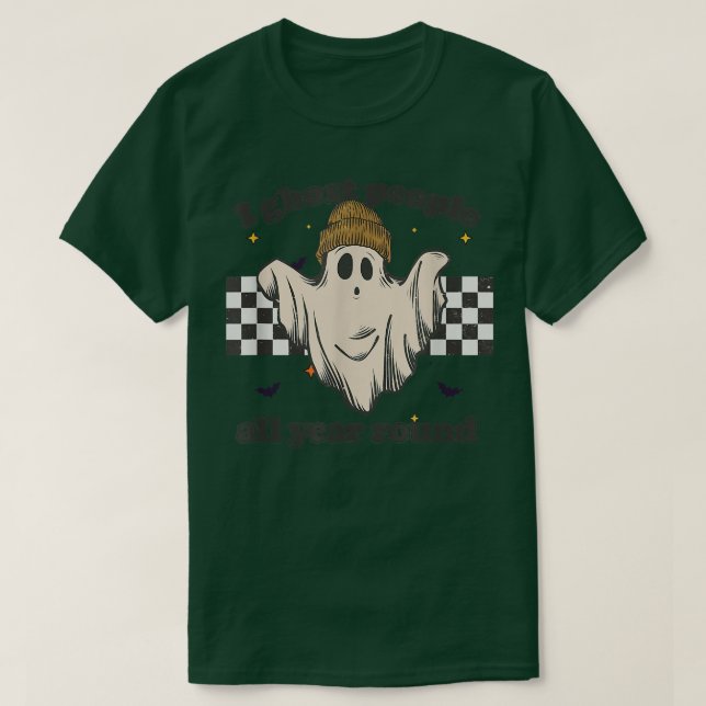 Camiseta I Ghost People All Year Round Retro Ghost Hallowee (Frente do Design)