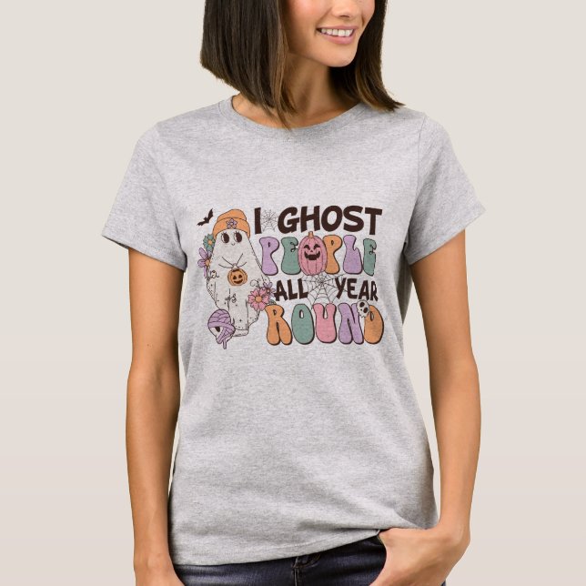 Camiseta I Ghost Pessoas Halloween (Frente)