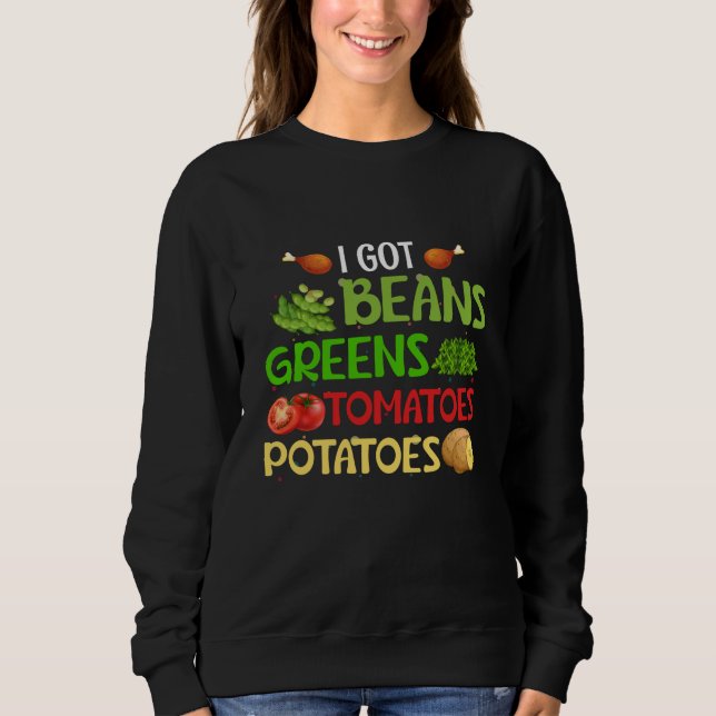 Camiseta I got beans greens tomatoes potatoes (Frente)