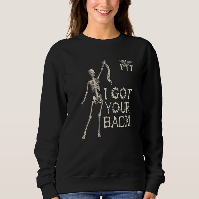 Camiseta I got your back funny skeleton with spine Physical (Frente)