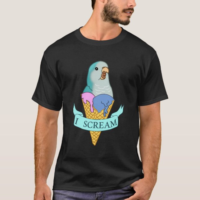 Camiseta I Gritar Quaker Parrot Sorvete Azul Pestanejo de M (Frente)