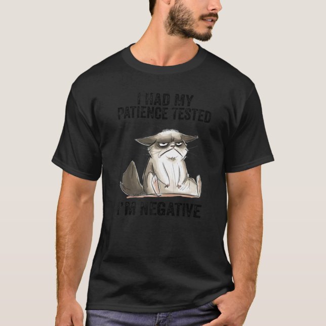 Camiseta I Had My Patience Tested I'm Negative Cat Christma (Frente)