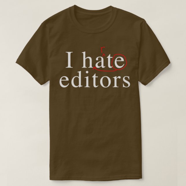 Camiseta I hate heart editors 3 (Frente do Design)