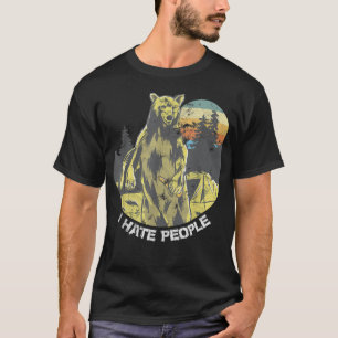 Camiseta I HATE PEOPLE BEAR I HATE PEOPLE Camping Hiking Vi