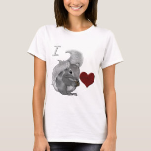 Camiseta I Heart Baby Squirrels Felpudo Animal