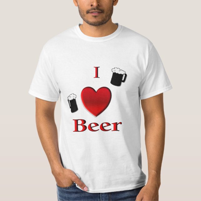 Camiseta I Heart Beer Design (Frente)