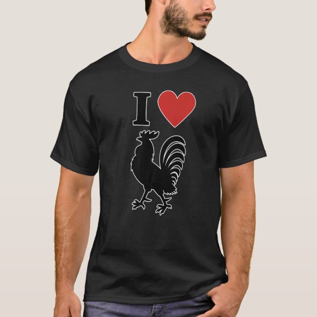 Camiseta I Heart Big Black Roosters I Love Big Black Rooste (Frente)