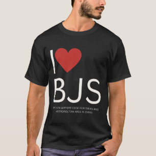 Camiseta I Heart BJS the IATA Airport Code for the Beijing