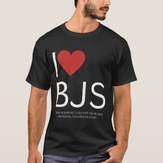 Camiseta I Heart BJS the IATA Airport Code for the Beijing