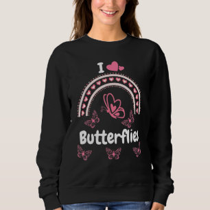 Camiseta I Heart Butterflies Pink Butterflies Quote Desenho