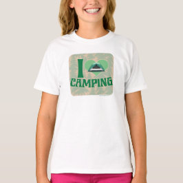 Camiseta I Heart Camping Fun Viagem Slogan