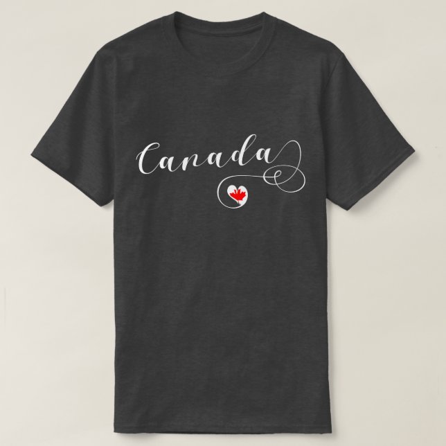 Camiseta I Heart Canada, Canadian Flag (Frente do Design)