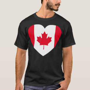 Camiseta I Heart Canada Flag Heart Shape I Love Ca