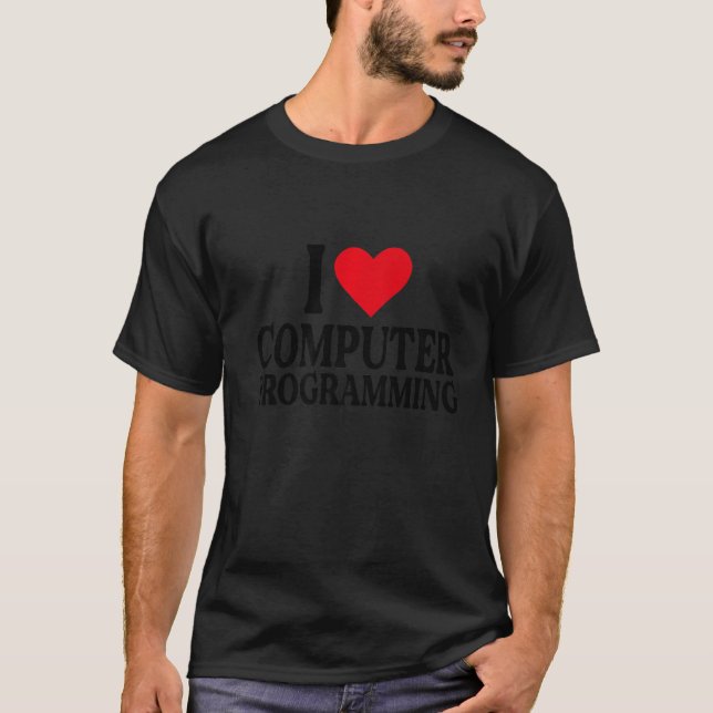 Camiseta I Heart Computer Programing I love Computer Progr (Frente)