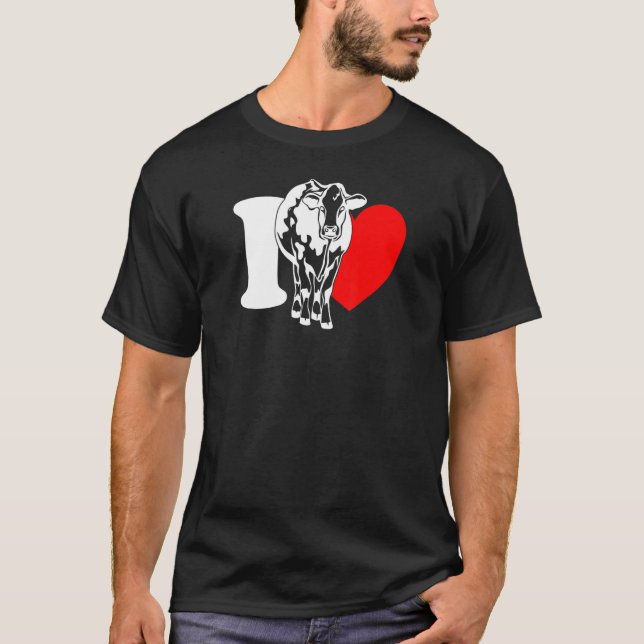 Camiseta I Heart Cows - Funny Farmer, Cattle Rancher, Cow L (Frente)