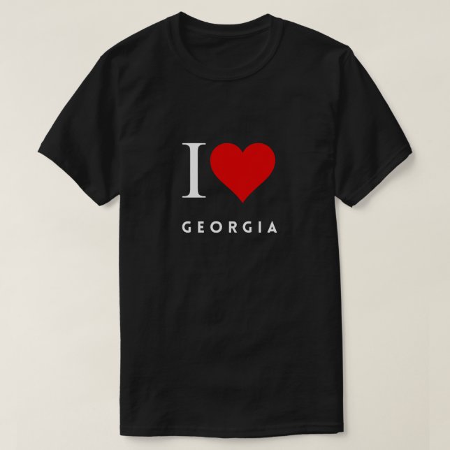 Camiseta I Heart Georgia blk Mens (Frente do Design)
