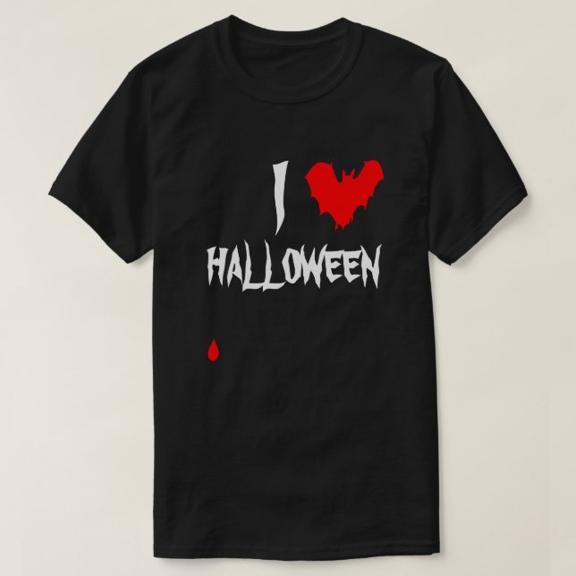 Camiseta I Heart Halloween Engraçado único e personalizável (Frente do Design)