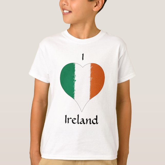 Camiseta I Heart Ireland Irish Tricolor Flag (Frente)
