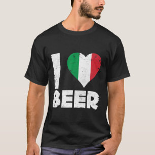 Camiseta I Heart Italiana Beer Pride Love Italy Flag Italia