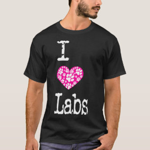 Camiseta I Heart Labs Ama Raças de Cachorro Labrador Feitas