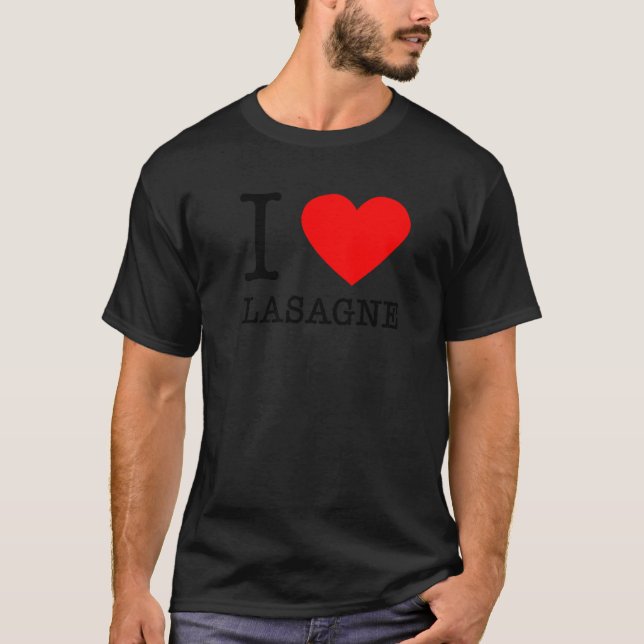 Camiseta I Heart Lasagna Italiana Comida Pasta Itália Eater (Frente)