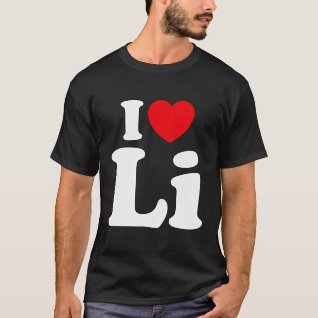 Camiseta I Heart Li Nome I Love Personalizado I Love (Frente)