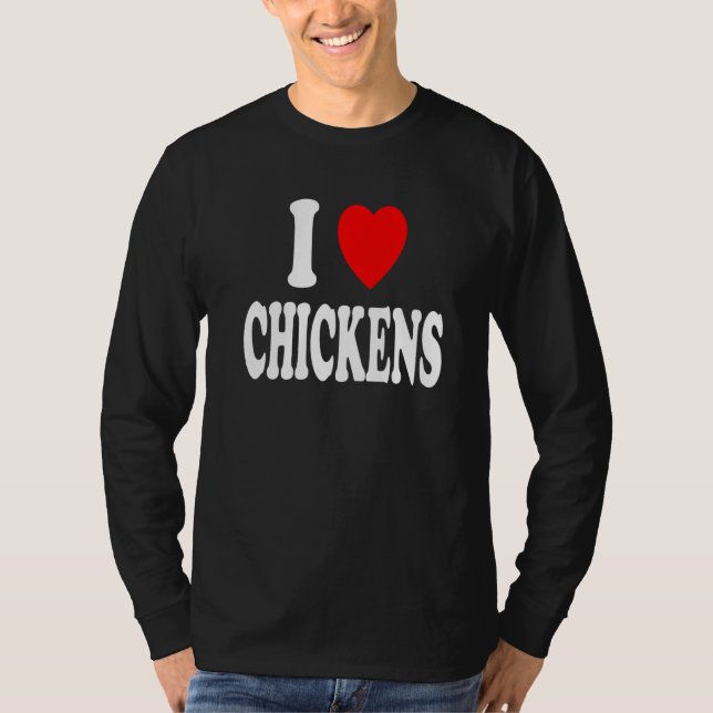 Camiseta I Heart (Love) Chickens Farm Country Southern Prem (Frente)
