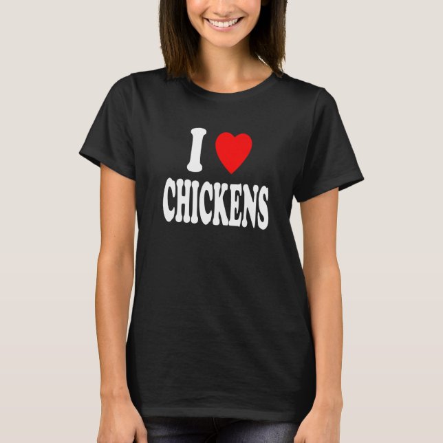 Camiseta I Heart (Love) Chickens Farm Country Southern Prem (Frente)