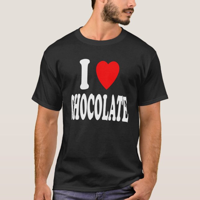 Camiseta I Heart (Love) Chocolate Dark — Leite Branco (Frente)