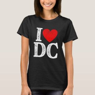 Camiseta I Heart Love Dc Washington D C Distressão Souvenir
