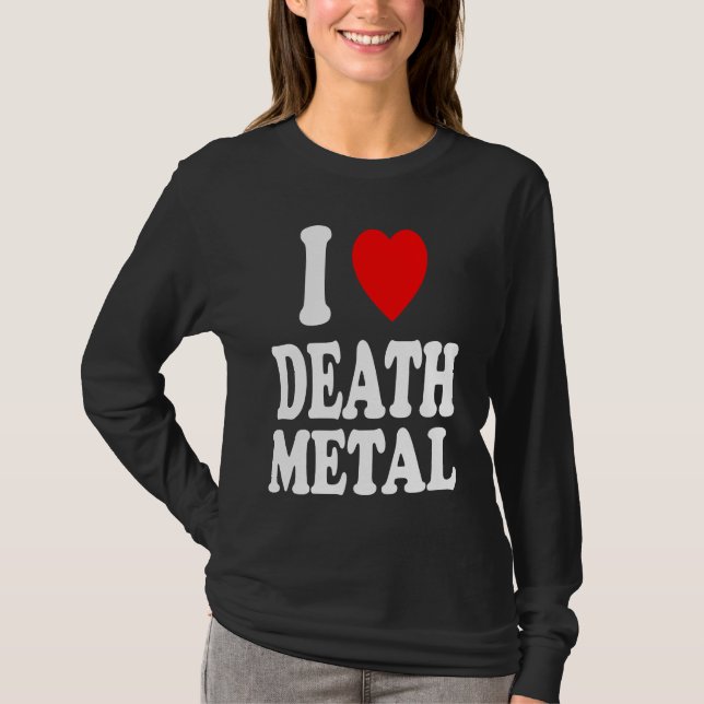 Camiseta I Heart Love Death Metal Music Rock Moshpit Hardco (Frente)