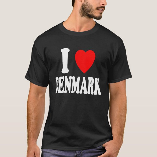 Camiseta I Heart Love Denmark Travel Vacation Tourism Home (Frente)