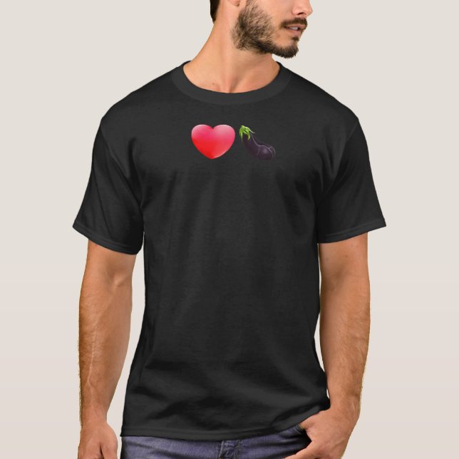 Camiseta I Heart Love Dick EggPlant Raglan (Frente)