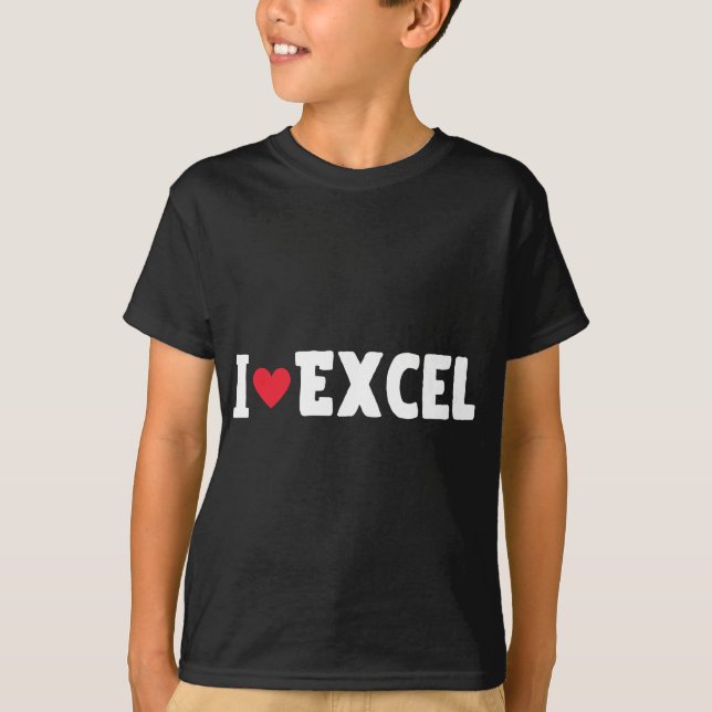 Camiseta I Heart Love Excel Data Spreadsheet Lover (Frente)