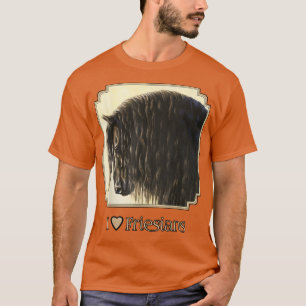 Camiseta I Heart (Love) Friesians Beautiful Black Draft Hor