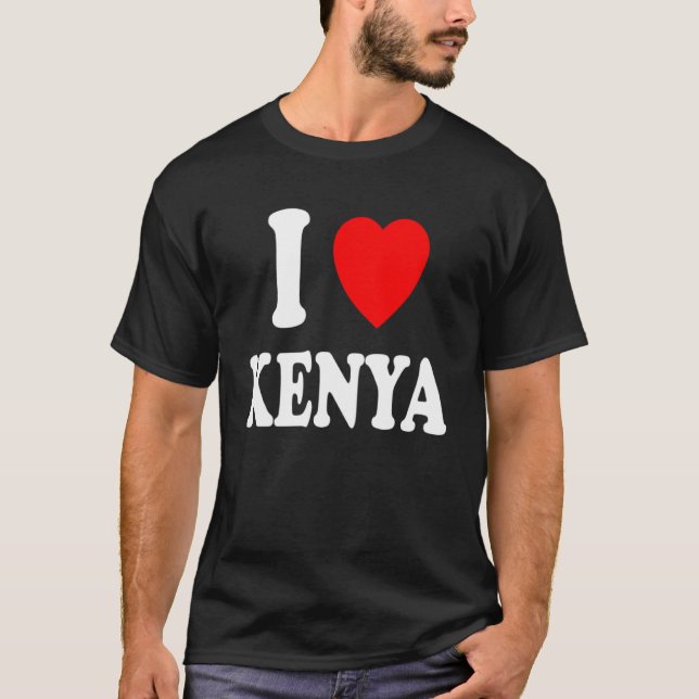 Camiseta I Heart Love Kenya Viagem Turismo Home Vacation (Frente)