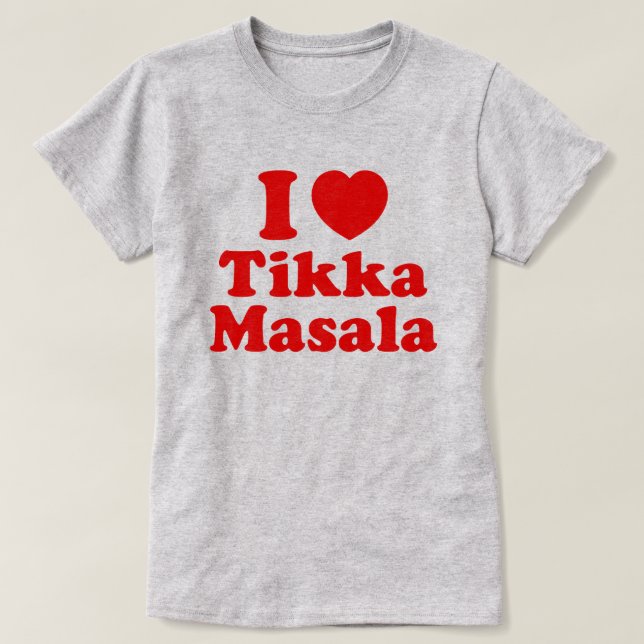 Camiseta I Heart (Love) Tikka Masala (Frente do Design)