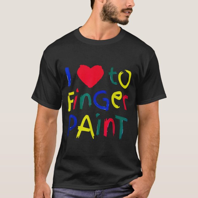 Camiseta I Heart Love To Finger Paint I'm Paint Cute Couple (Frente)