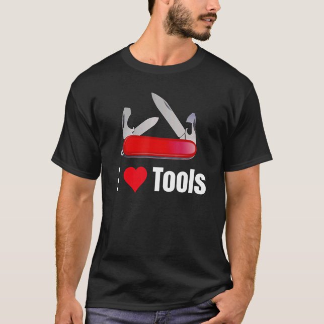Camiseta I Heart Love Tools Mutli Tool Pocket Knife (Frente)