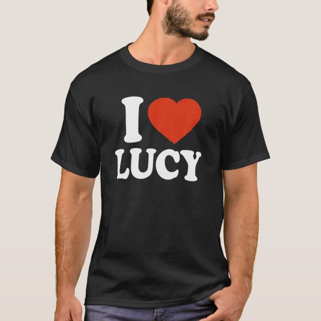 Camiseta I Heart Lucy, Red Heart Namorados Love (Frente)